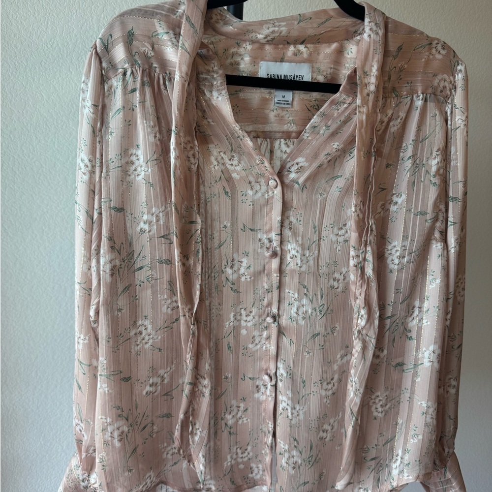 Sabina Musayev Floral Blouse - Pink
